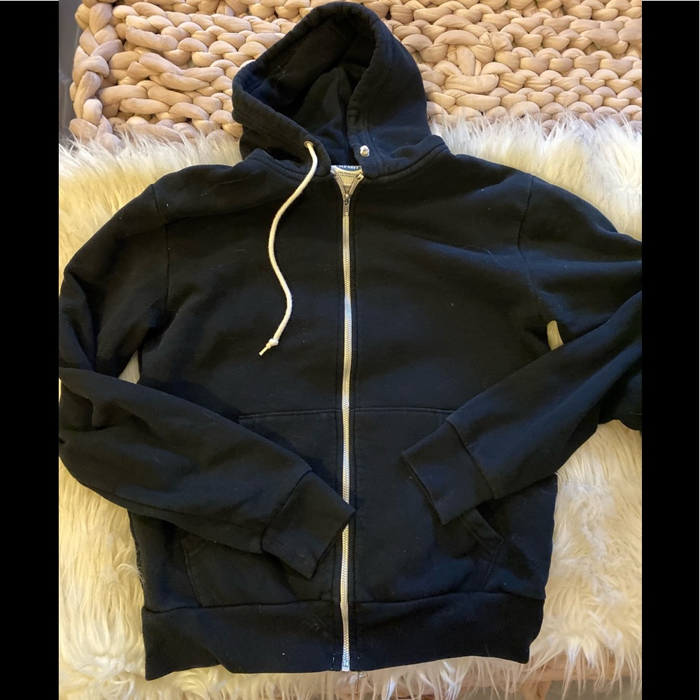 Black old navy hooded sweat jacket